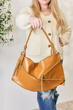 SHOMICO Zipper Detail Shoulder Bag with Pouch